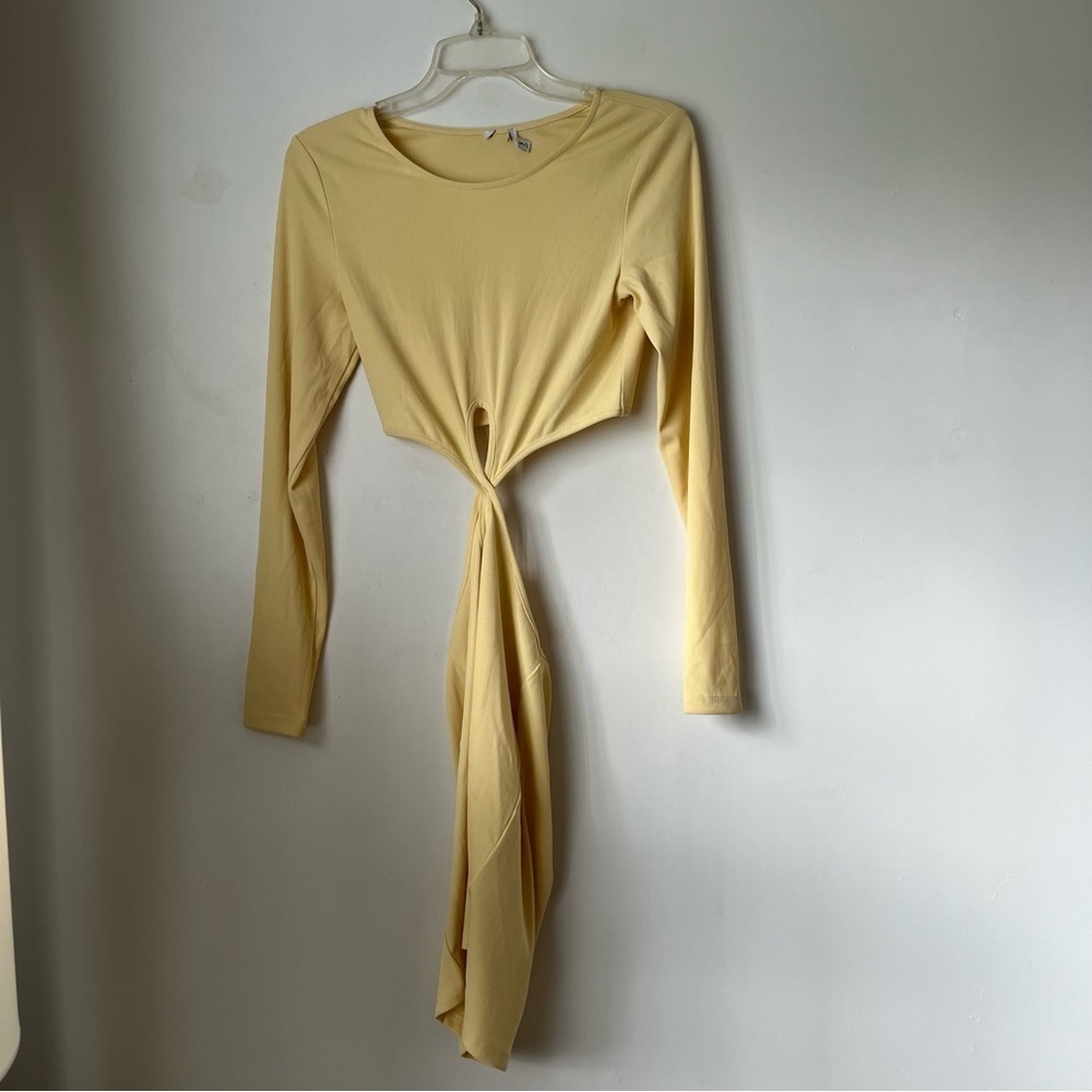 Princess Polly Saskia Yellow Cut Out Long Sleeve Dress M/L